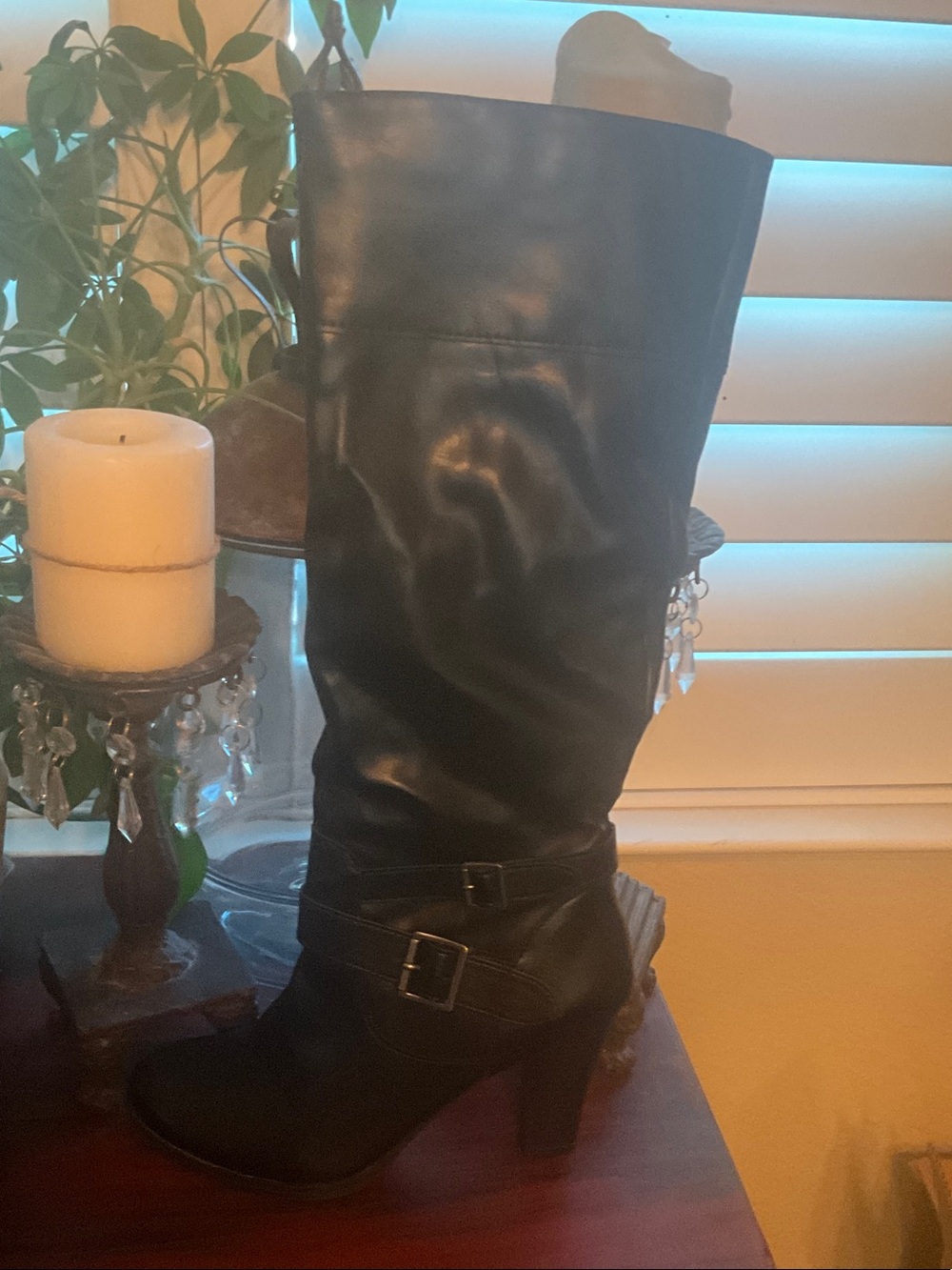 Style & Co. Black Mid-Calf Buckle Heeled Boots - Picture 3 of 12